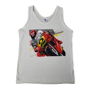 MOTO GP Vintage 1980's NOS Motorcycle Racing Screen Printed Tank